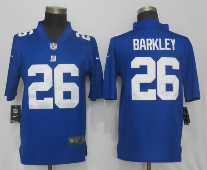 Men New York Giants 26 Barkley Blue Nike Vapor Untouchable Limited NFL Jerseys